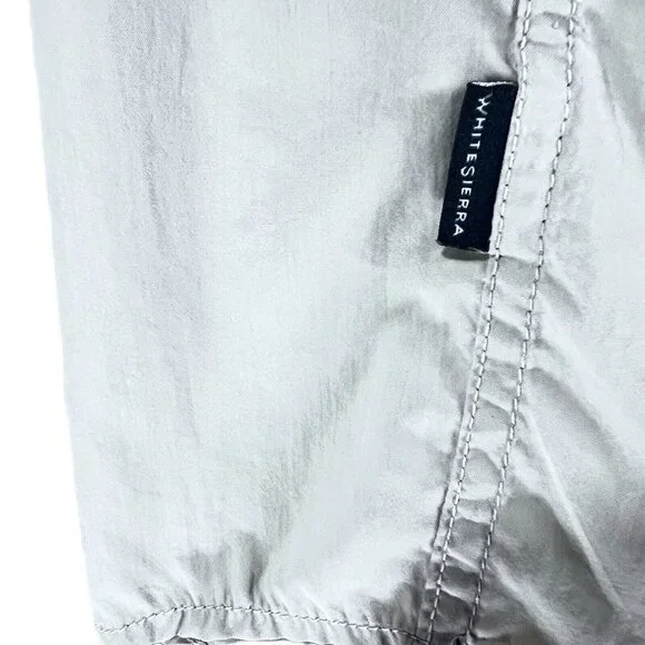 White Sierra Outdoor Shirt Beige Medium Fishing Hiking Vented Rolled Sleeves - Picture 5 of 16